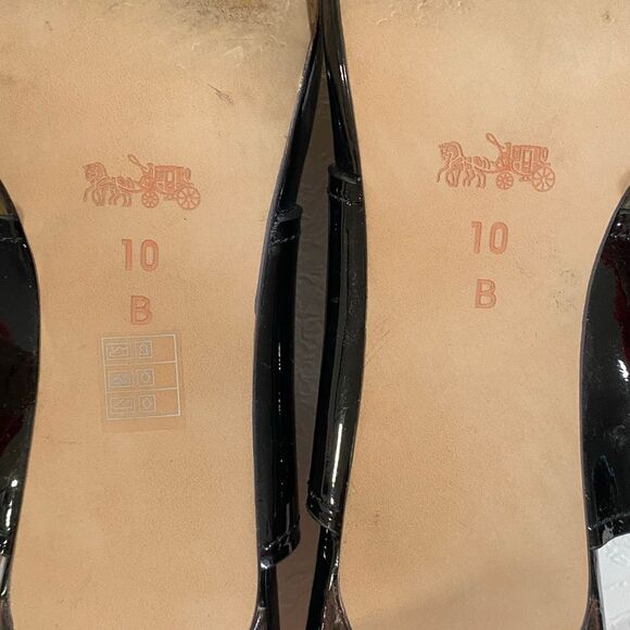 Coach Black Patent Leather Slingback Heels Women’s Size 10B - Picture 3 of 9